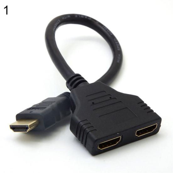 1080P HDMI-совместимый порт Male to 2 Female 1 In 2 Out Разветвитель Кабель Адаптер Конвертер