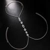 Fashion Sexy Water Drop Necklace Chest Chain for Women Luxury Rhinestone Body Chain Party Waist Chain Jewelry Accessories Gift