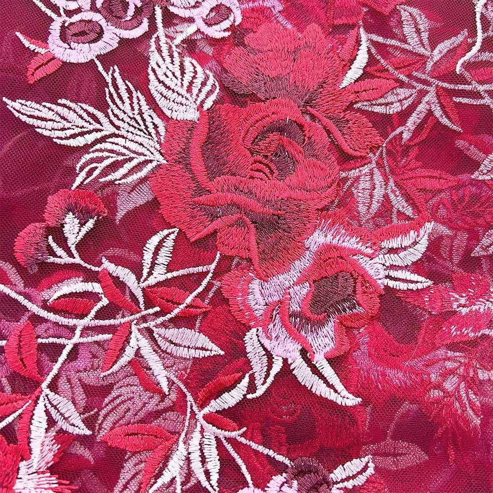 3D Flower Floral Embroidered Patches Mesh Bottom Wedding Dress Stickers  Clothing Decoration