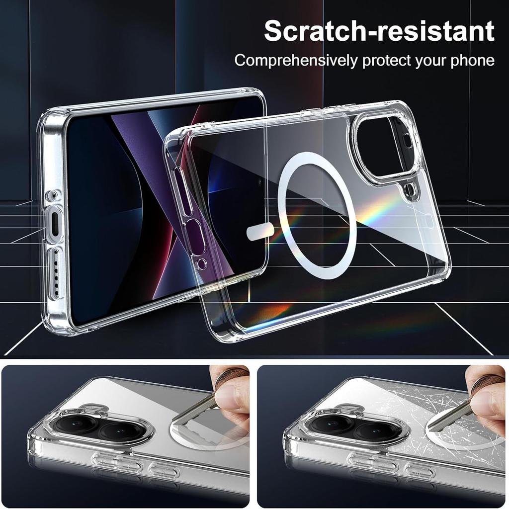 Shockproof Wireless Charging Strong Magnetic Case For Xiaomi Poco X7 Pro PocoX7Pro G Clear Back Cover Phone Case