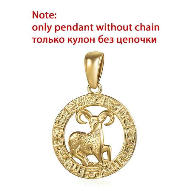 Trendsmax 12 знаков зодиака созвездия подвески ожерелья для женщин мужчин розовое золото 585 пробы мужские ювелирные изделия модные подарки на день рождения GPM16