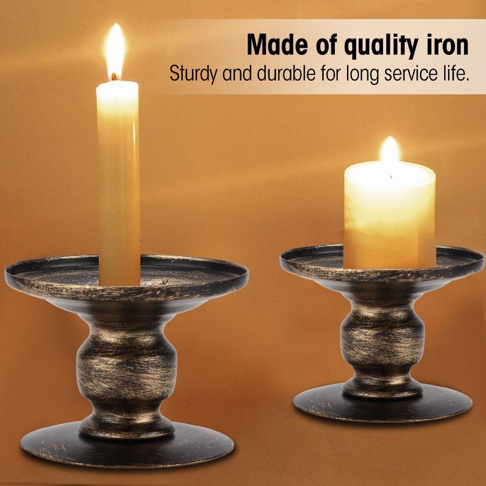 Iron Iron Candlestick Stand Reversible Candlestick Holders Pillar Candle Holders For Party
