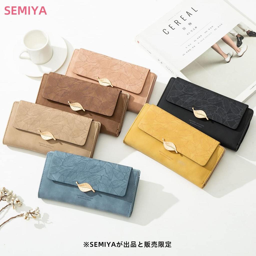 Женский длинный трехскладной кошелек SEMIYA с отделением для монет, карманами для карт и купюр, большая вместимость (желтый)