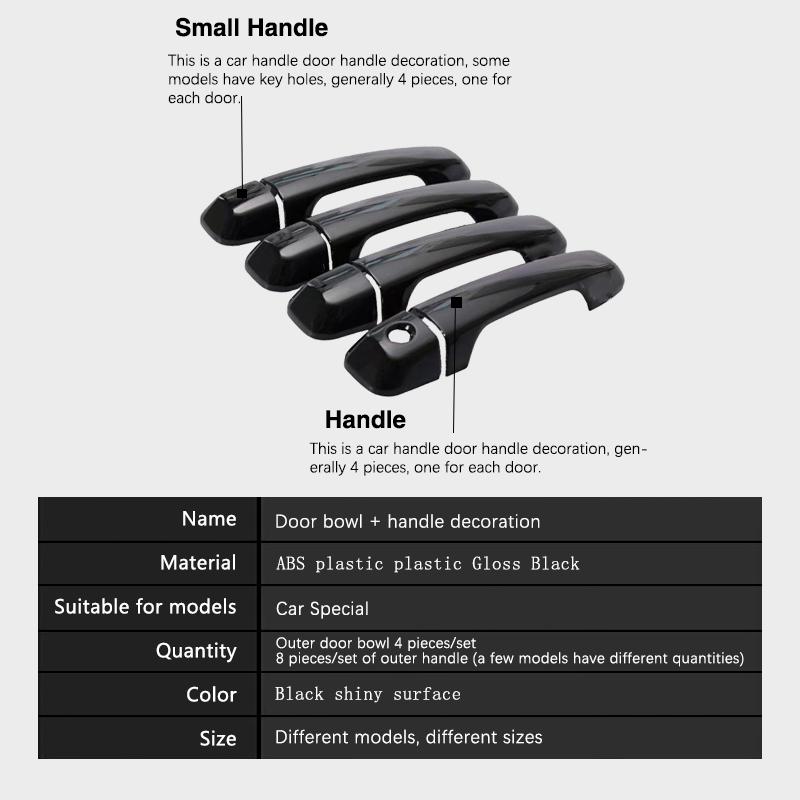 Fit for Lexus GX460 J150 LC150 2010~ Gloss Black Smart Door Handle Cover Style Sticker Trim Car Protective Film