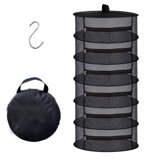 Сушильная стойка для трав, 4-х уровневая сушильная клетка с S-образным крючком, складная сетка для подвешивания