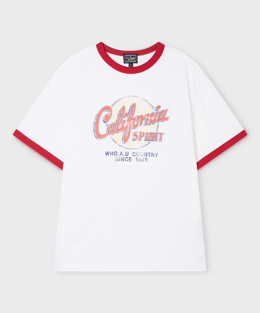 WHO.A.U Винтажная футболка с принтом мешка для семян Ringer T-Shirt / Whrag2491U