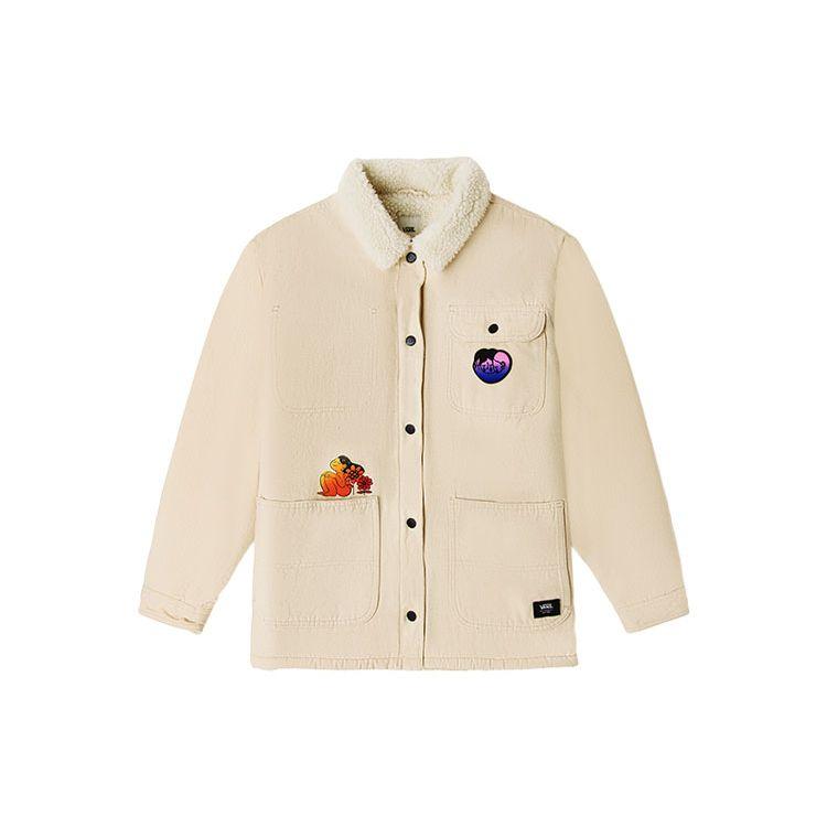 Vans Cultivate Care Fun Print Fleece Lined Multi Pocket Work Jacket Women Jackets Off-White VN0A5LK67VJ
