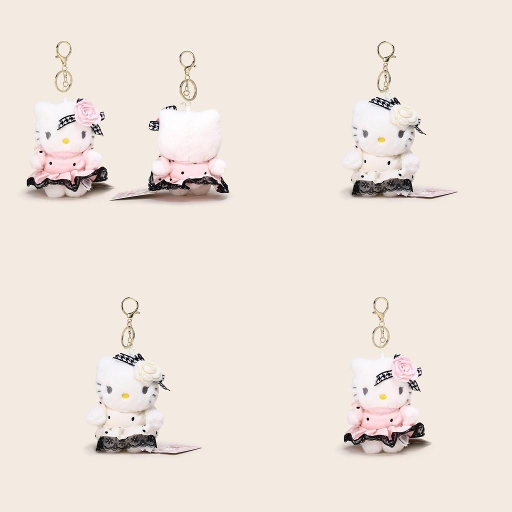 Hello Kitty Stuffed Toy Keychain With Flower And Lace Dress Decoration For Collectors