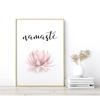 Namaste Lotus Print Zen Yoga Wall Art Canvas Painting Inhale Exhale Modern Minimalist Posters Home Room Decoration Wall Decor
