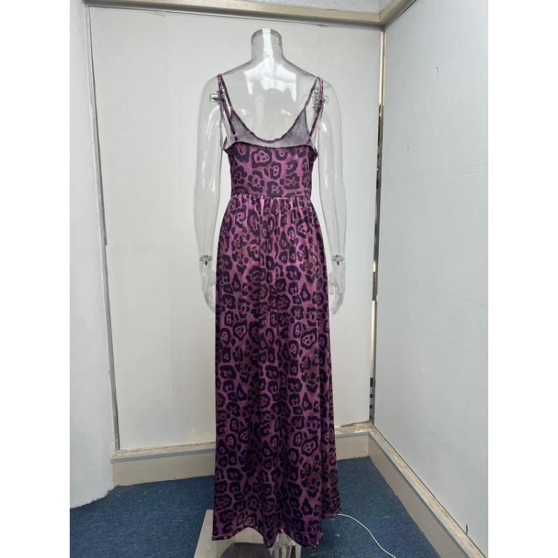 Стильное летнее платье с V-образным вырезом и леопардовым принтом, сексуальное платье-халтер