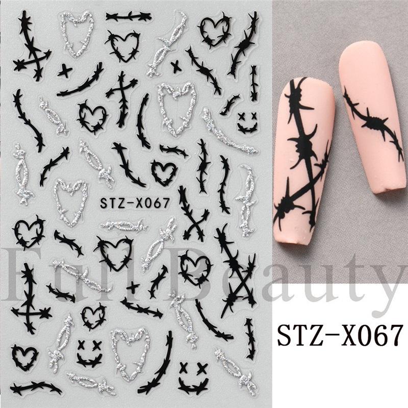 New nail art stickers ins Halloween funny little ghost love spider web adhesive nail stickers