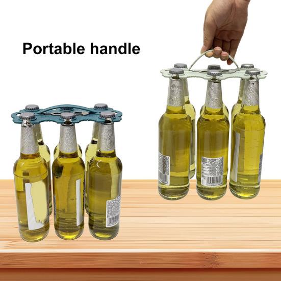 Beer Stand Beverage Carrier Holder for 6 Bottles Portable Bar KTV Beer Rack Multi-purposeCup Holder for BBQ Parties