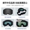 Magnetic Ski Goggles with Double-Layer Anti-Fog Large-Field-of-View Cylindrical Lens, Color-Changing Windproof Goggles for Mountaineering#7075