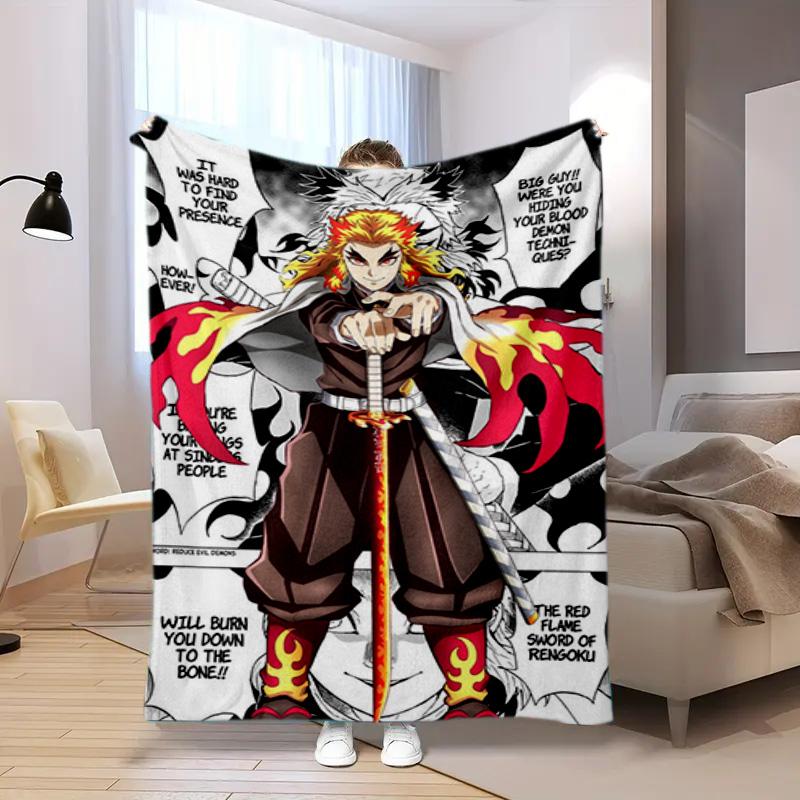 Japanese manga artist Koyoharu Gotouge's Demon Slayer blanket Soft and portable four season home bed, office travel, lunch break, warm blanket K11