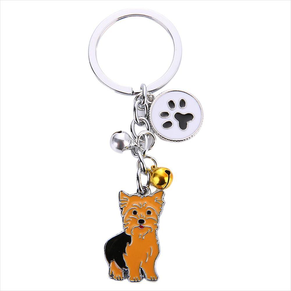 Enamel Golden Retriever Maltese Animal Bell Pet Keyring Pet Keychain Dog Keychain Dog Pendant