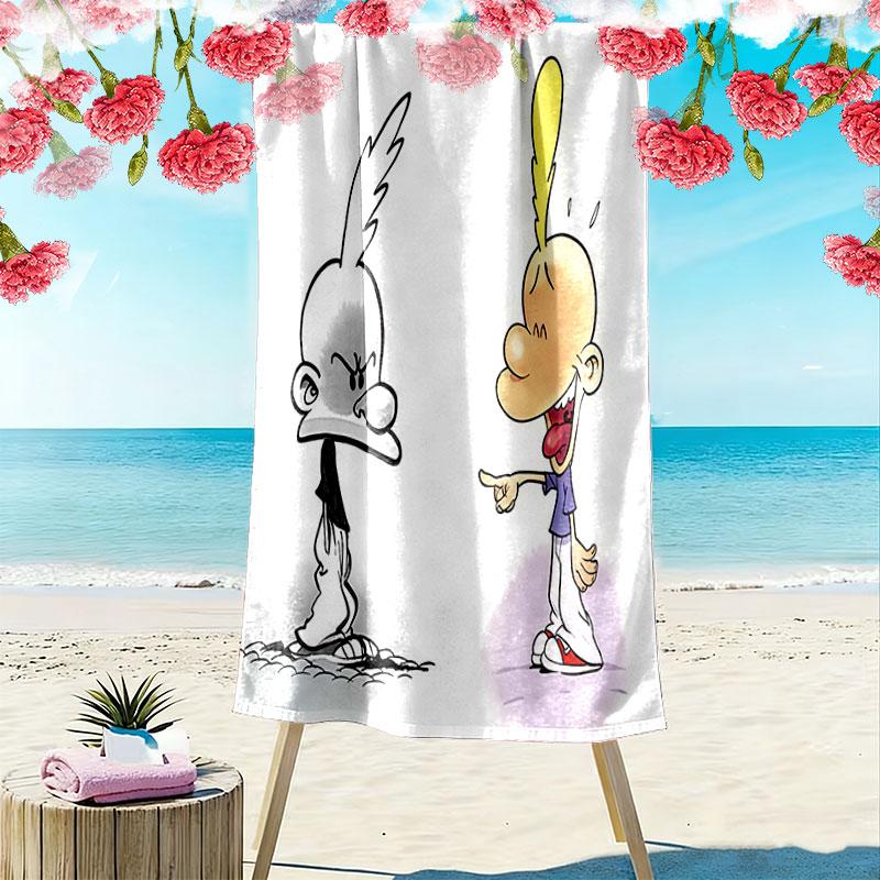 Titeuf Print Beach Towel, Large Soft Quick Dry Towel for Beach Camping Swimming