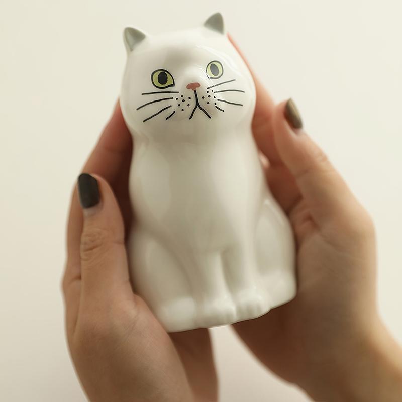 1PC Cute Cat-themed Vase Cat Pottery Multi-Functional Pen Holder Ceramic Cat Decor Cat Lover Gift Idea 6.7x6.3x12cm