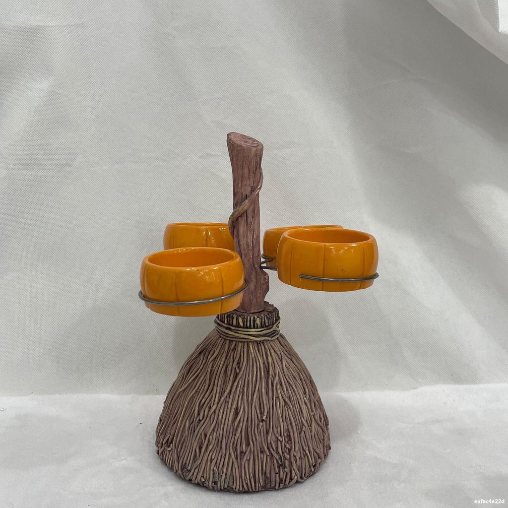 Украшение на Хэллоуин, метла, тыква, скульптура, чашка, разделитель, фруктовые украшения, настольные аксессуары, поднос для метлы из смолы, домашний декор