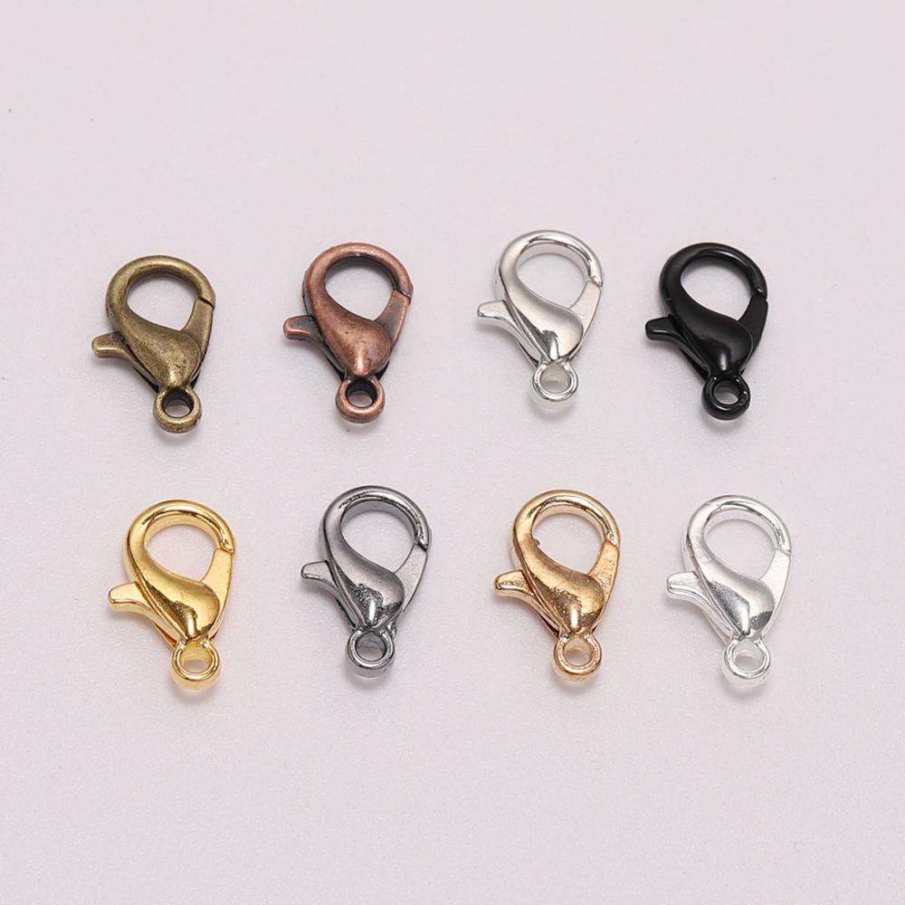 50pcs/lot Gold Lobster Clasp Hooks Connector For DIY Necklace Bracelet Chain Jewelry Making Findings Accessory Supplies