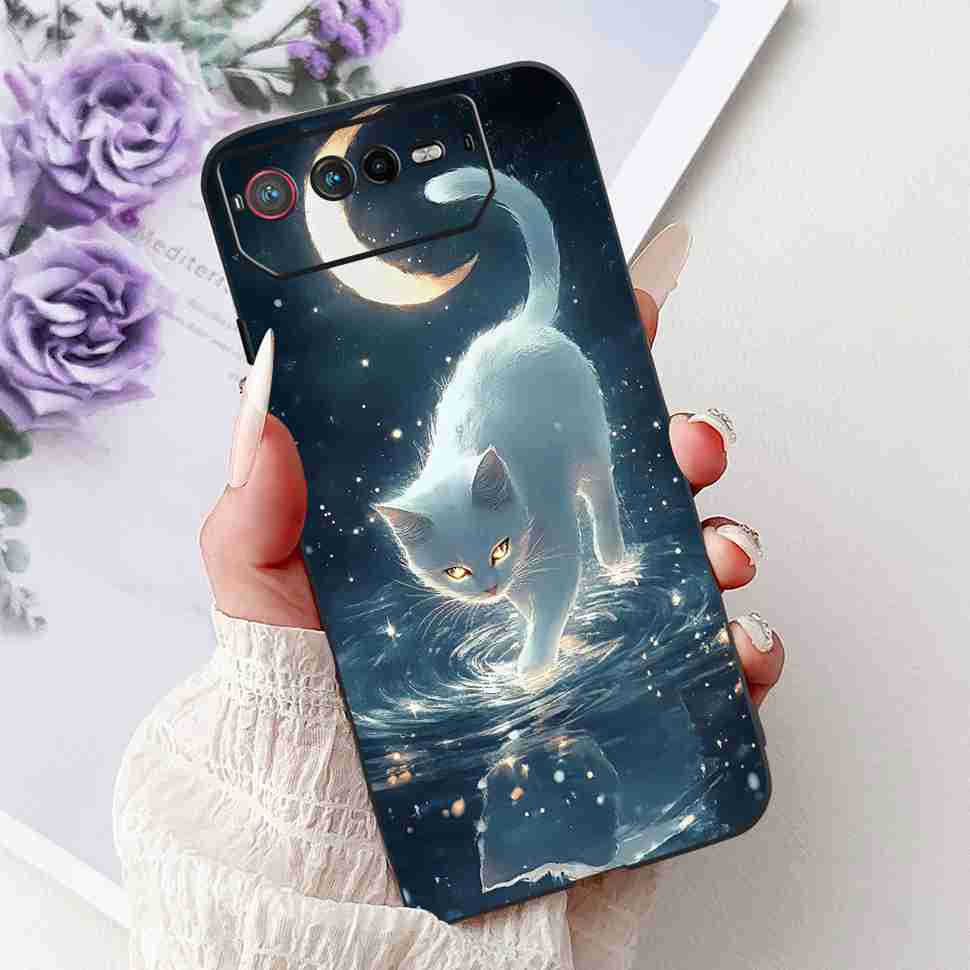 For Asus ROG Phone 6 6.78" Case Dragon Cartoon Rabbit Soft Silicone TPU Black Cover For Asus ROG 6 AI2201_C Bumper Phone Shell