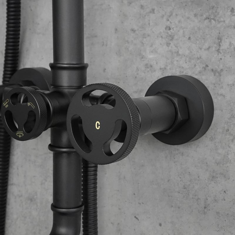 HEREFORD 3 black shower faucet