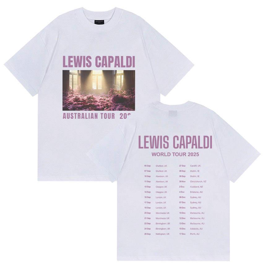 Lewis Capaldis World Tour 2025 Summer Graphic 100 Pure Cotton Printed Tshirt Men Women Casual Oversized Fashion Clothing Y2k