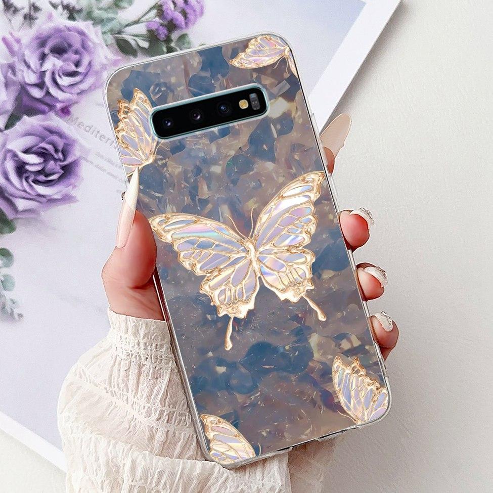 Чехол для Samsung S10 Plus SM-G975F Милый Кавайный Модный Цветочный Роскошный Крутой Расписной Мягкий Чехол для Телефона Samsung Galaxy S10+