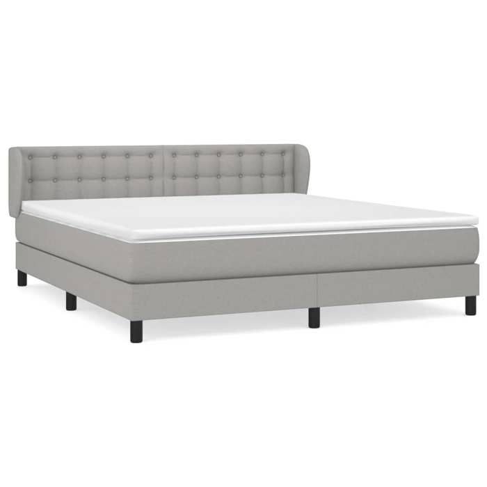 Maison Exclusive - Sommier à lattes de lit avec matelas Gris clair 180x200cm Tissu