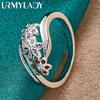 925 Sterling Silver Red Zircon Flower Ring For Women Wedding Charm Engagement Fashion Jewelry