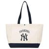 MLB Нью-Йорк Янкис 25SS Модная Повседневная Хлопковая Сумка-Тоут Сумка для Покупок Сумка через Плечо Унисекс сумки-тоут Цвет Off-White Синий 3AORV015N-50CRS