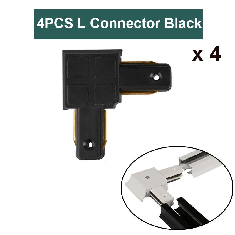 Комплект светильников на рельсах с 2 проводами, светильник на 0,5 м, светодиодный светильник на рельсах для гостиной, прямые/Г-образные разъемы, потолочная коробка