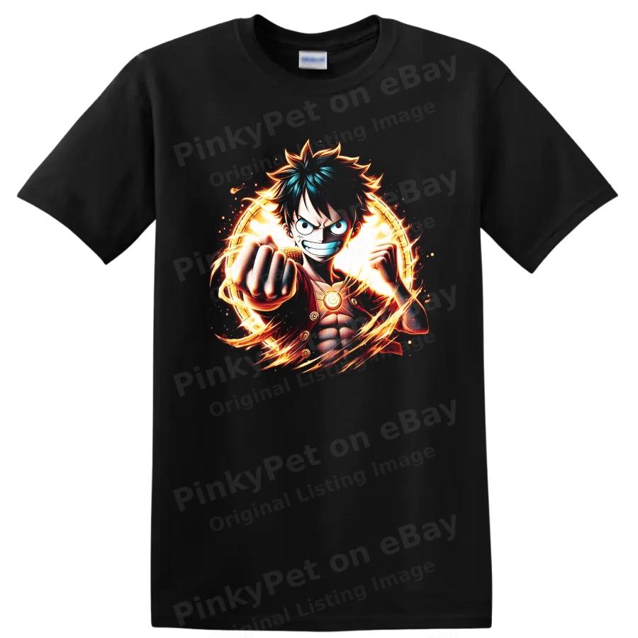 Anime Pirate Hero Fiery Power Action T Shirt Graphic Fan Gift Novelty Tee Art