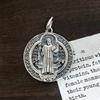 Подвеска-крест Святого Бенедикта из стерлингового серебра S925 - Модное круглое мужское ожерелье в европейском и американском стиле