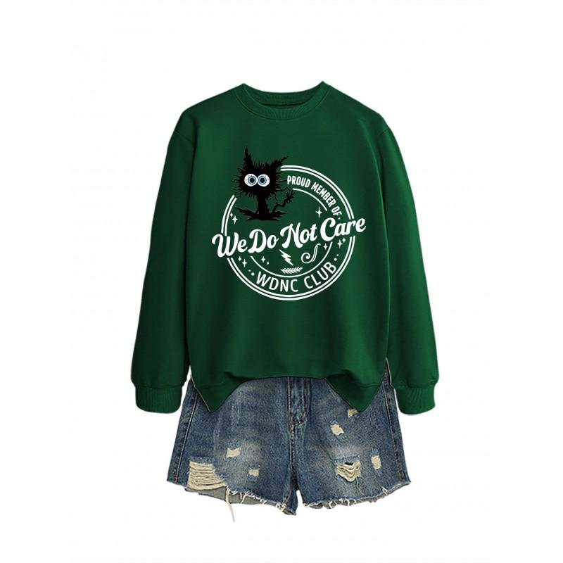 Womens Oversized Casual Hoodie Sweatshirt With Graphic Print Winter 2025
