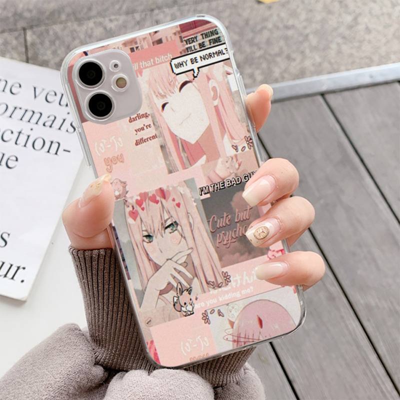 YNDFCNB Zero Two Darling in the FranXX жесткий чехол для телефона с изображением аниме для iPhone 13 11 12 pro XS MAX 8 7 6 6S Plus X 5S SE 2020 XR Fundas