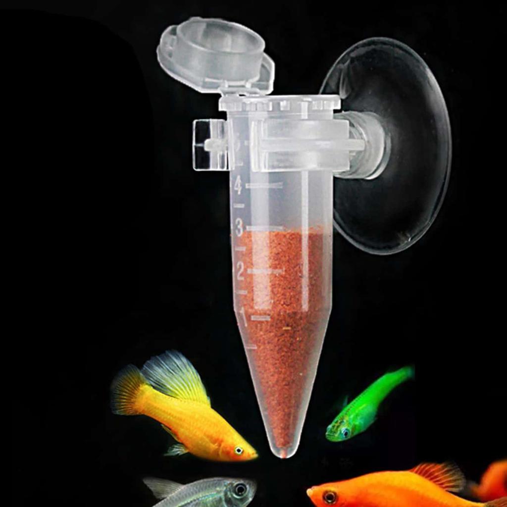 1pc Automatic Fish Feeder Uncharged Worm Feeding Cone with Suction Cup for Fish and Shrimp Feeder Tool