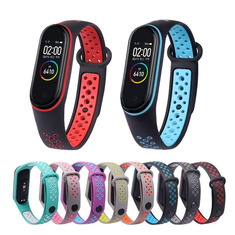 Дышащий ремешок для Mi Band 3 4 5 6 7 Умные часы Наручный M3 M4 Браслет для MiBand 7 6 5 Замена ремешка Miband