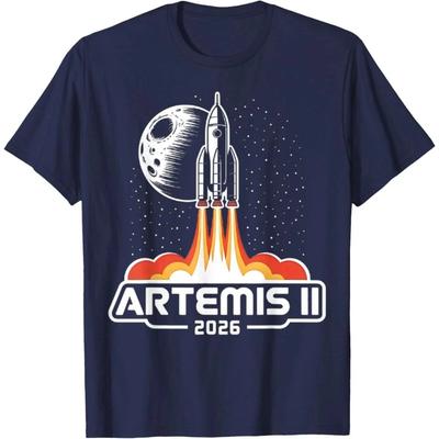 Футболка Artemis 2 Возвращается на Луну в 2026 году, Повседневная уличная ретро футболка для мужчин и женщин, Памятная футболка с принтом для фанатов