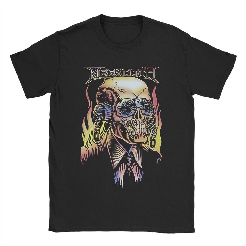 MMegadethed Band TShirt Beach Cotton T Shirts For Men Hipster Print Tee Shirt ShortSleeve Y2K Funny Tees