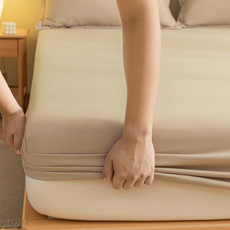 Простыня на резинке однотонная, чехол для матраса с эластичной лентой, простыня для односпальной, двуспальной, королевской кровати, простыня высокого качества