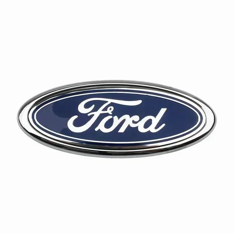 11.5x4.5cm Car Styling Rear Trunk Logo Emblem Badge Sticker for Ford Fiesta Ranger Mondeo Fusion Escape Kuga Edge Focus Mustang