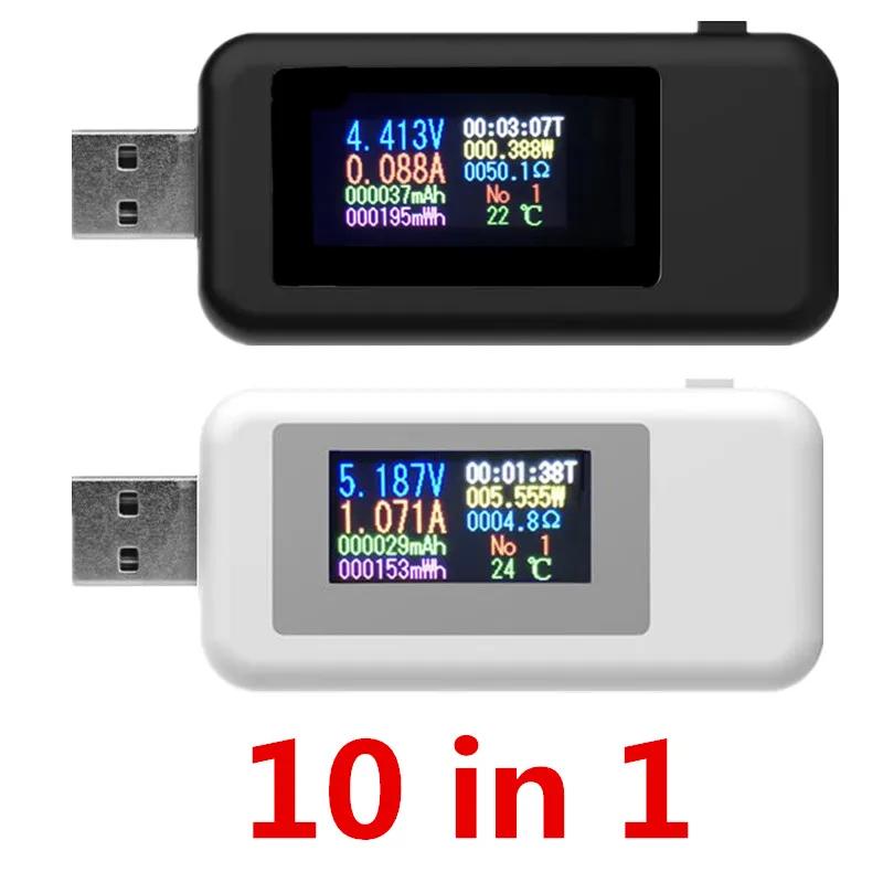 10 in 1 Type-C USB Tester Digital Voltmeter Temperature Current Voltage Meter Volt Detector Ammeter Power Bank Charger Indicator