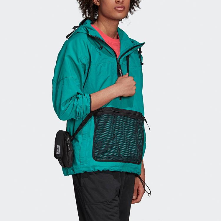 Adidas Originals Trefoil Половина молнии с капюшоном Мужская куртка Верхняя одежда Glory-Green FM3684