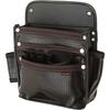 Tajima Safe System Detachable Waist Pouch with Twin Hooks, Crocodile Leather, and 3-Tier Large Nail Pouch, Made of High-Strength, Flexible, and Durabl