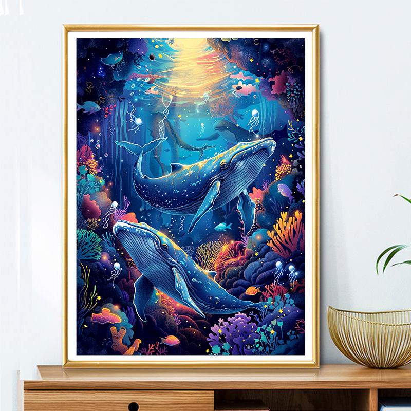 5d DIY Алмазная картина Вышивка крестом Кит Алмазная вышивка Подводный мир Мозаика Полная круглая дрель Домашний декор