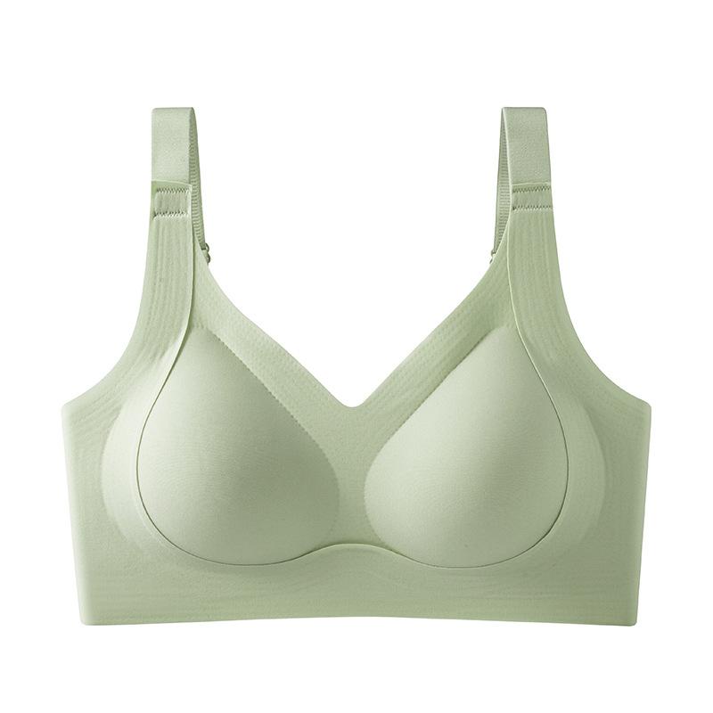 New seamless underwear women's fixed cup small breasts gather and close sub-breasts, pull shock absorption integrated soft support bra cover