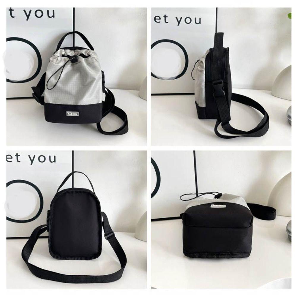 Lightweight Drawstring Shoulder Bag Adjustable Strap Women Crossbody Bag Leisure Phone Bag Travel