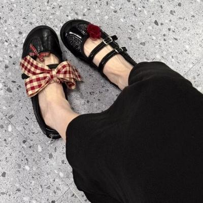 Модные Ретро Милые Балетки 2025 Лето Круглый Носок Пряжка Женская Обувь Стиль Колледжа Уличные Удобные Мягкие Женские Балетки