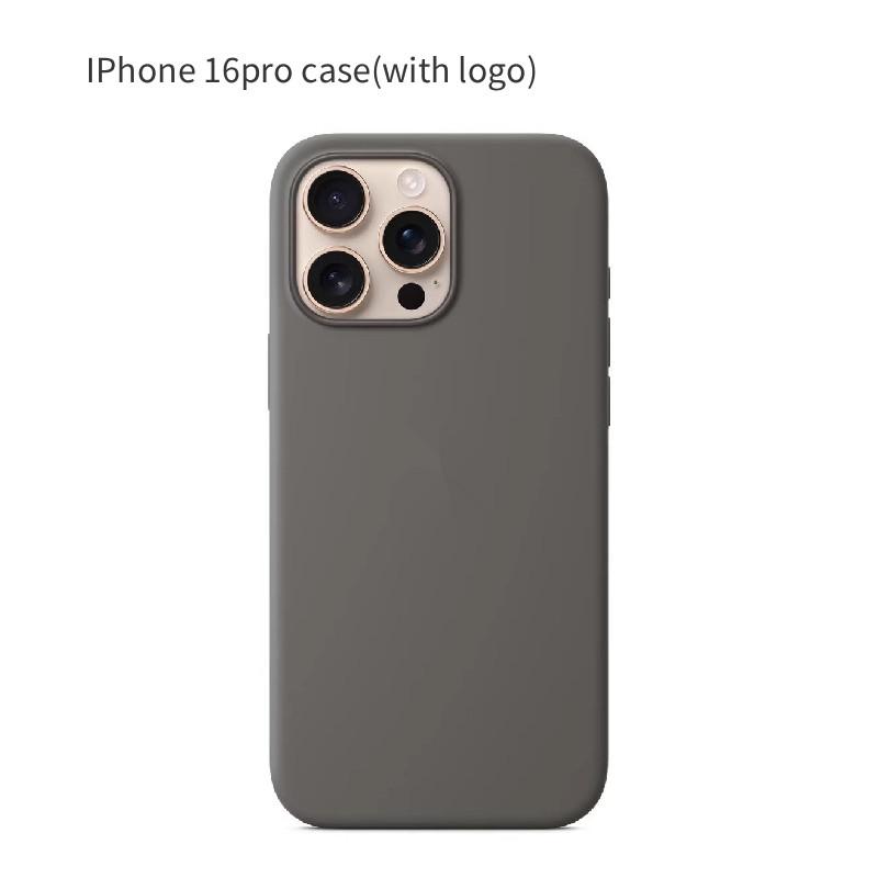 For Iphone16 Pro Solid Color Magnetic Silicone Phone Protective Case With Logo For Enhanced Protection