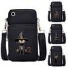 Женская мини-сумка для мобильного телефона Кошка-ведьма Кошельки и сумки-тоуты Harajuku Magic Kitten Сумки-тоуты унисекс Маленькие сумки через плечо